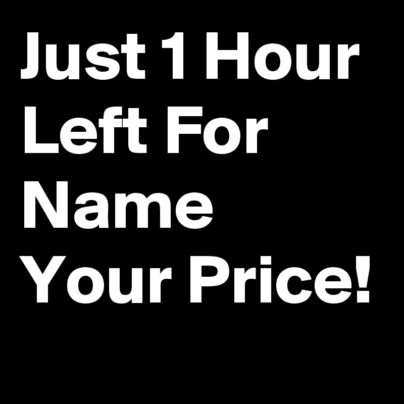 Just 1 Hour Left For Name Your Price!
