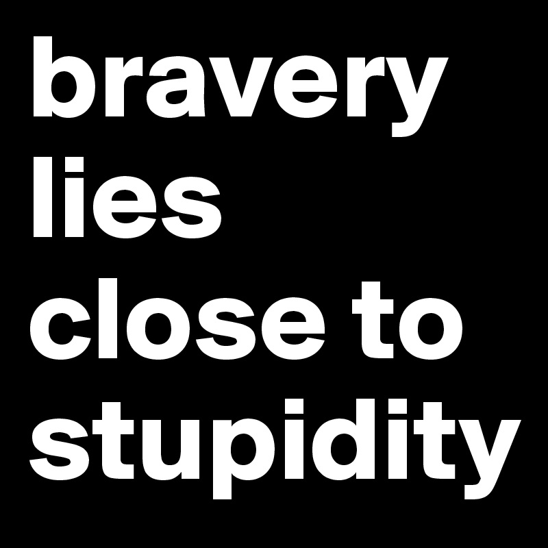 bravery lies close to stupidity