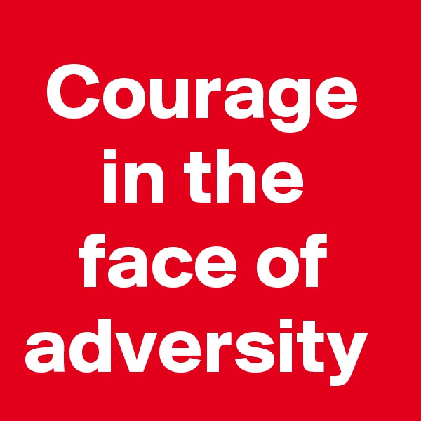 Courage in the face of adversity 