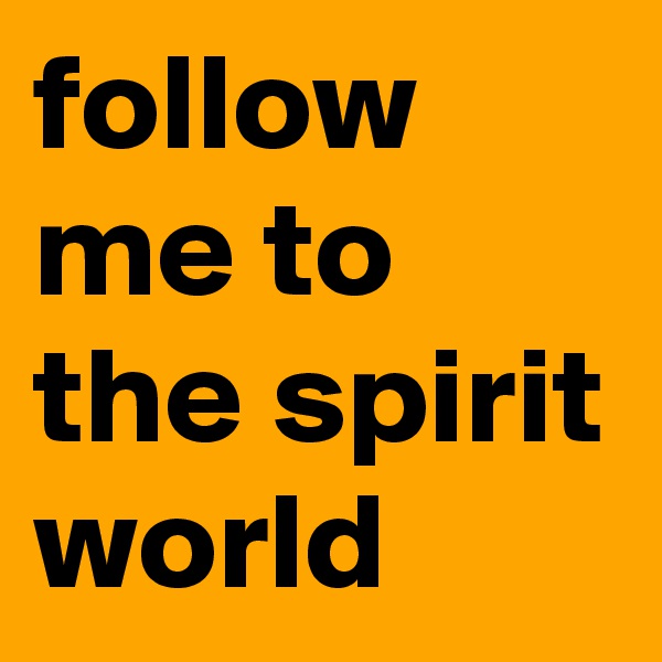 follow me to the spirit world