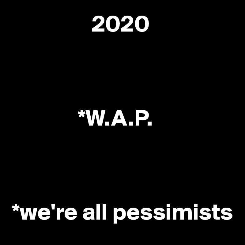                  2020



              *W.A.P.



*we're all pessimists