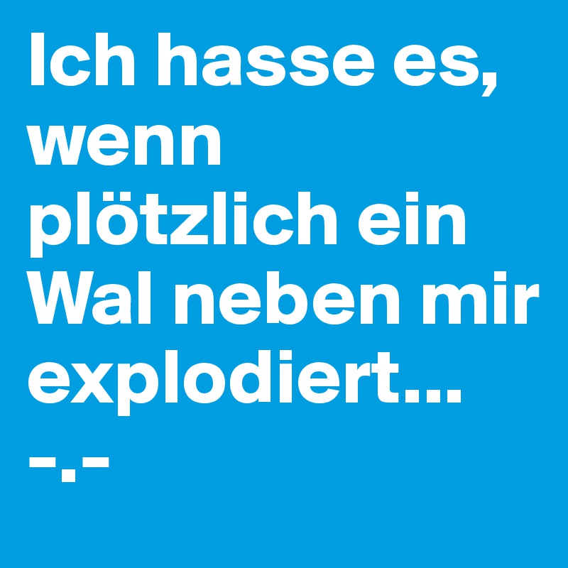 Ich hasse es, wenn plötzlich ein Wal neben mir explodiert... -.-