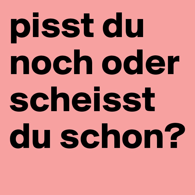 pisst du noch oder scheisst du schon?