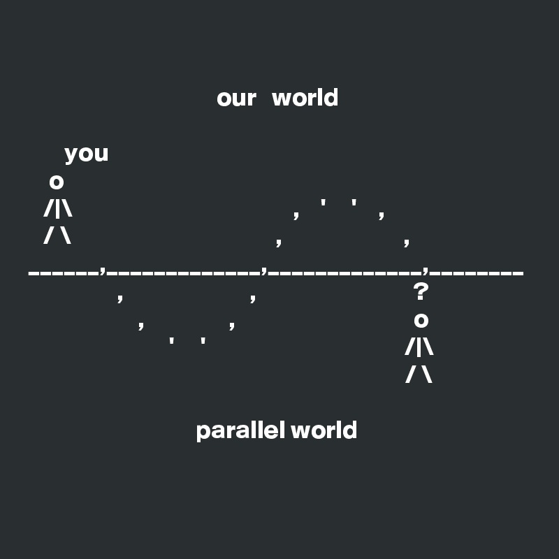 Our World You O O Parallel World Post By Emiledi77 On Boldomatic