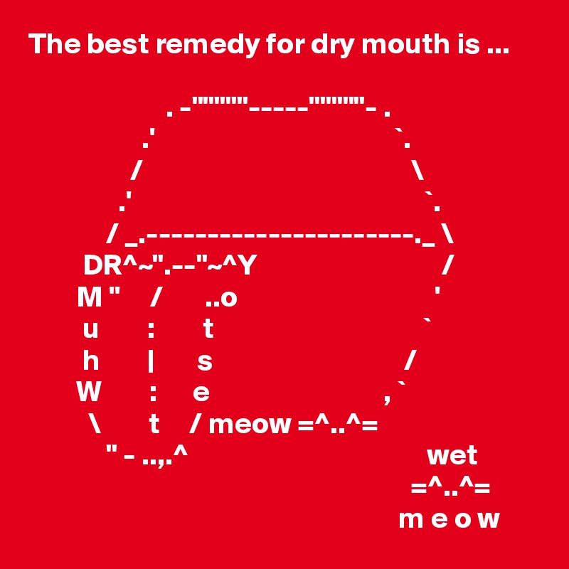 The Best Remedy For Dry Mouth Is Dr Y M O U T H S W E T Meow Wet M E O W Post By Nerdword On Boldomatic