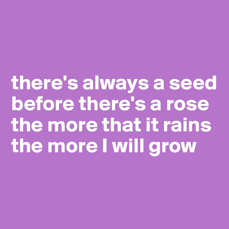 


there's always a seed
before there's a rose
the more that it rains
the more I will grow

