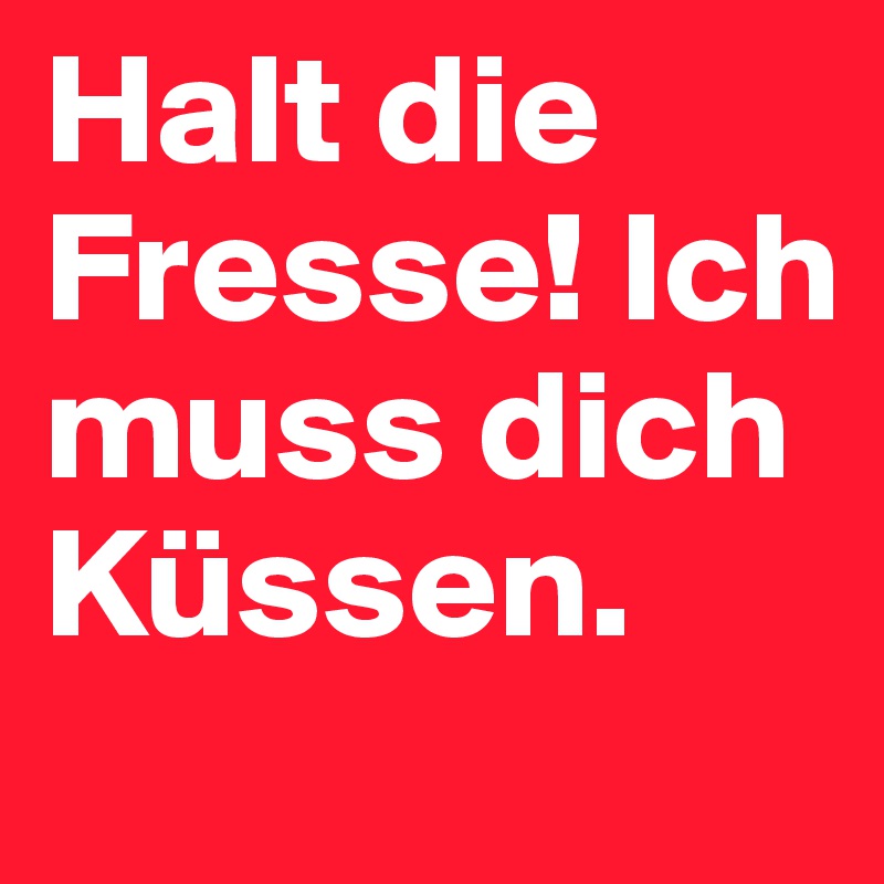 Halt die Fresse! Ich muss dich Küssen.