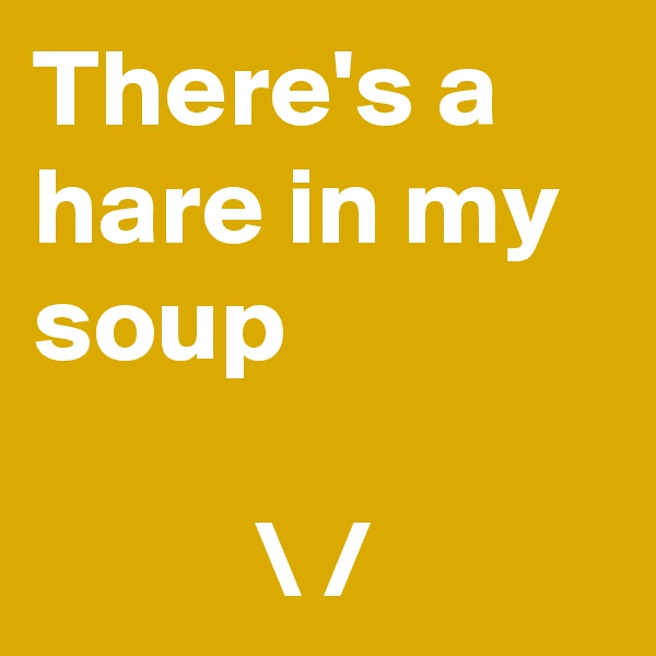 There's a hare in my soup
          
          \ /