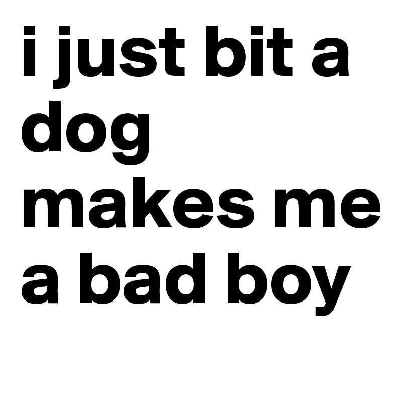 i just bit a dog makes me a bad boy