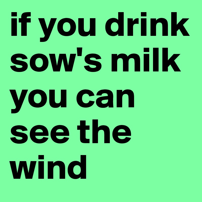 if you drink sow's milk you can see the wind