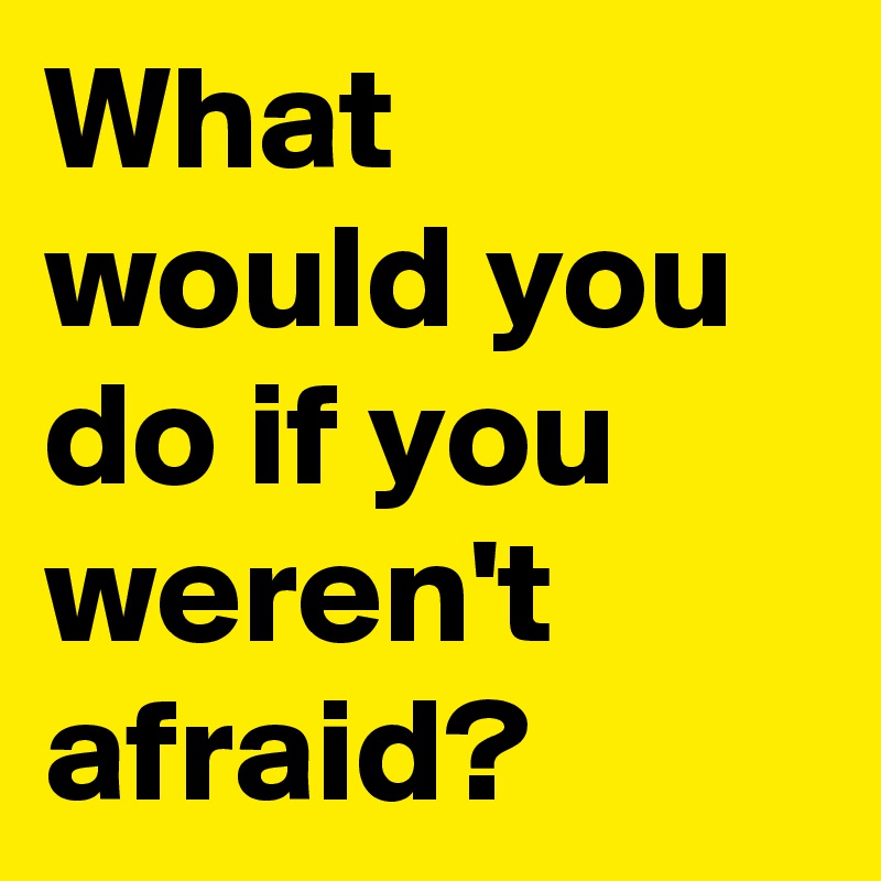 What would you do if you weren't afraid?