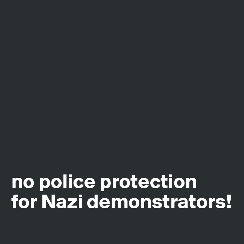 







no police protection 
for Nazi demonstrators!