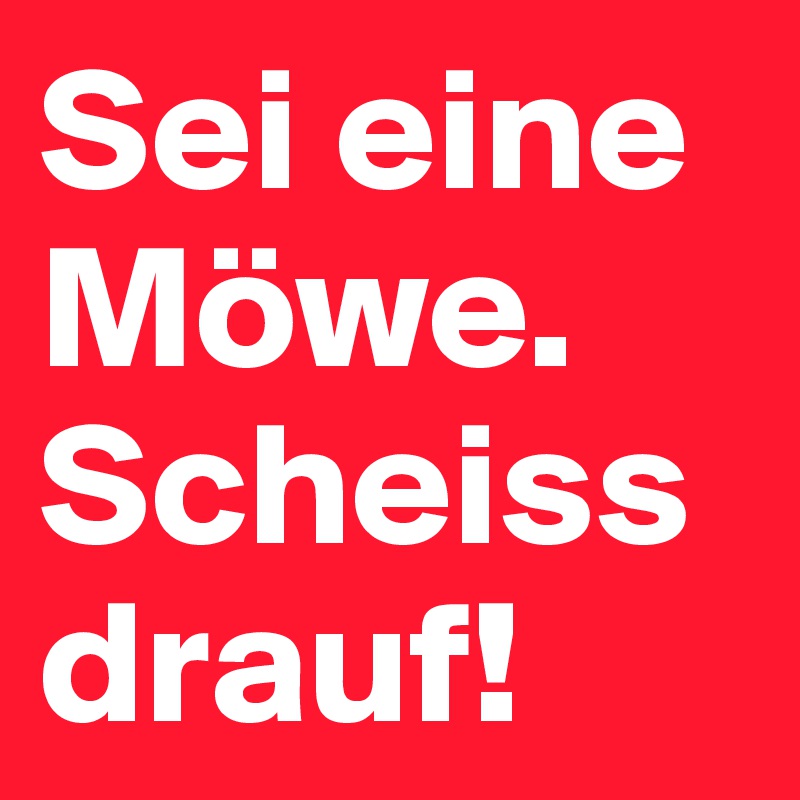 Sei eine Möwe.
Scheiss drauf!