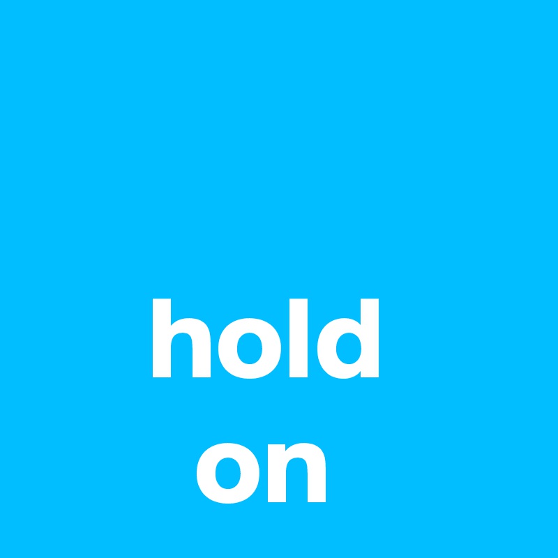 

     hold 
       on