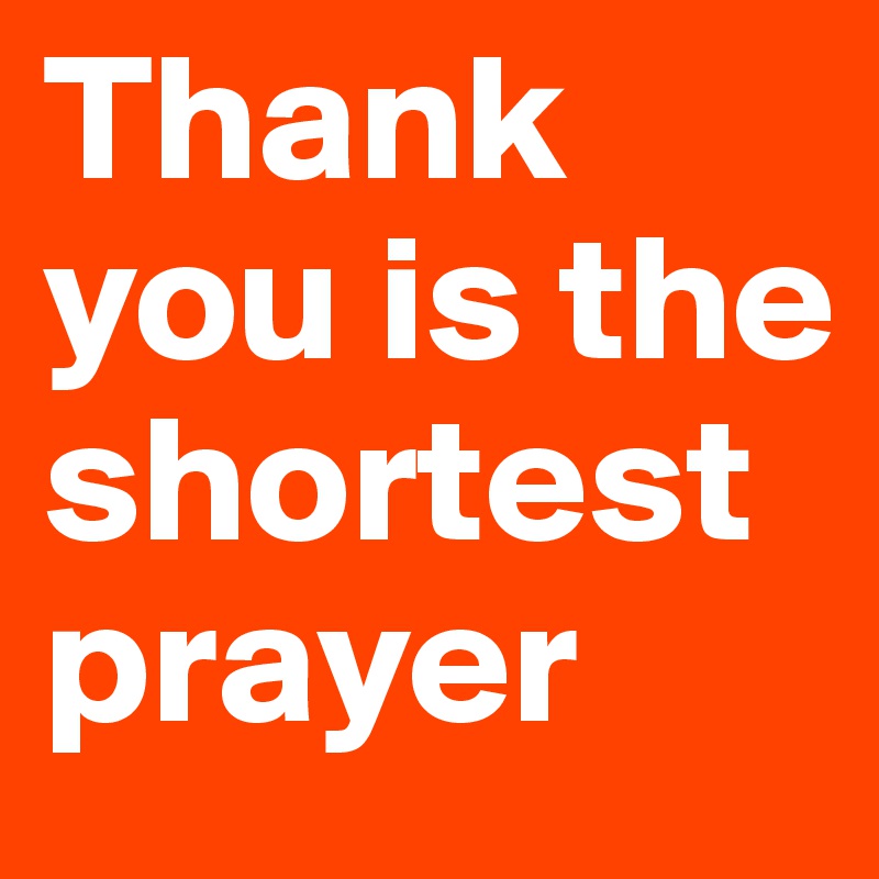 Thank you is the shortest prayer
