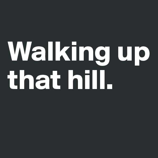 
Walking up that hill.
