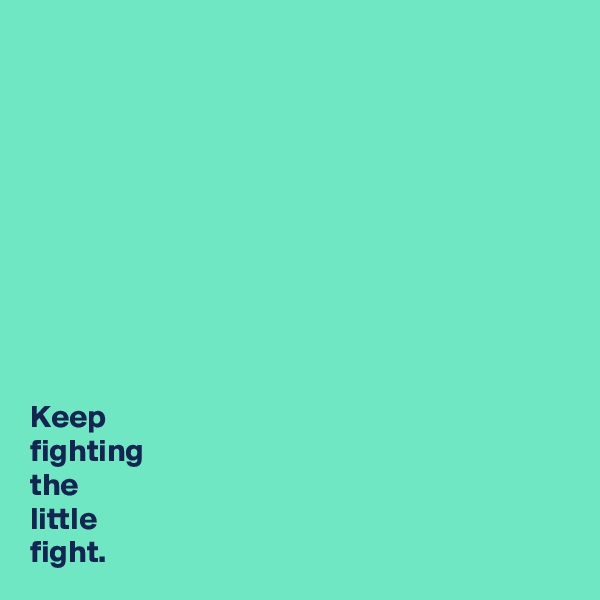 










Keep 
fighting 
the 
little 
fight. 