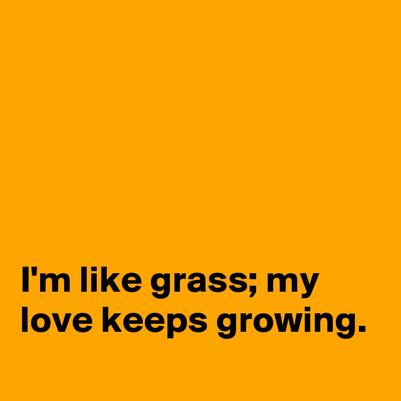 





I'm like grass; my love keeps growing.