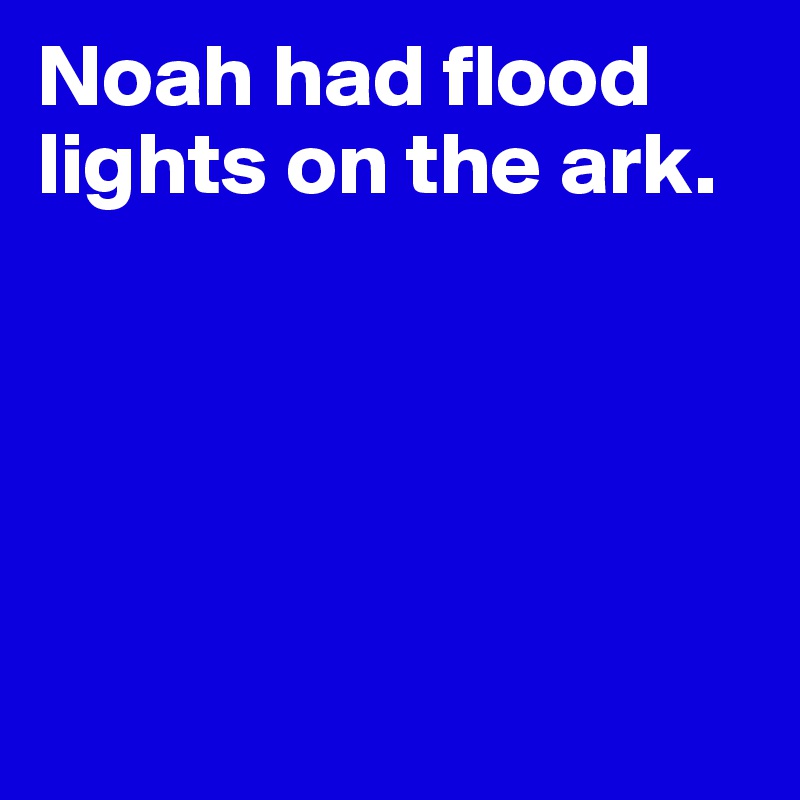 Noah had flood lights on the ark. 






