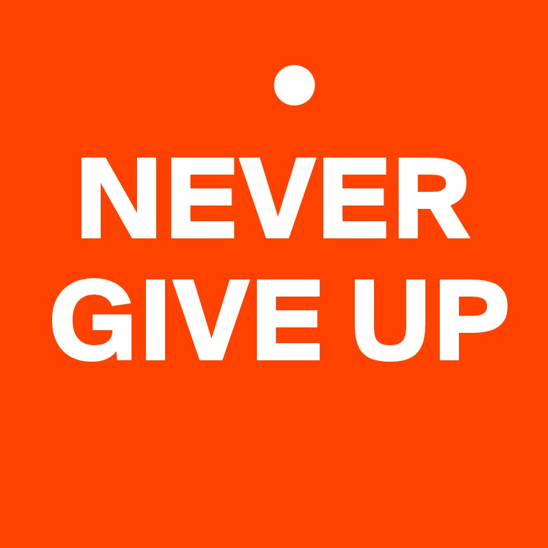           •
  NEVER 
 GIVE UP
