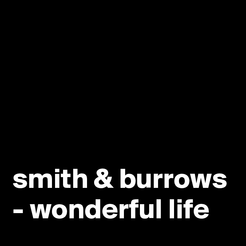 




smith & burrows - wonderful life