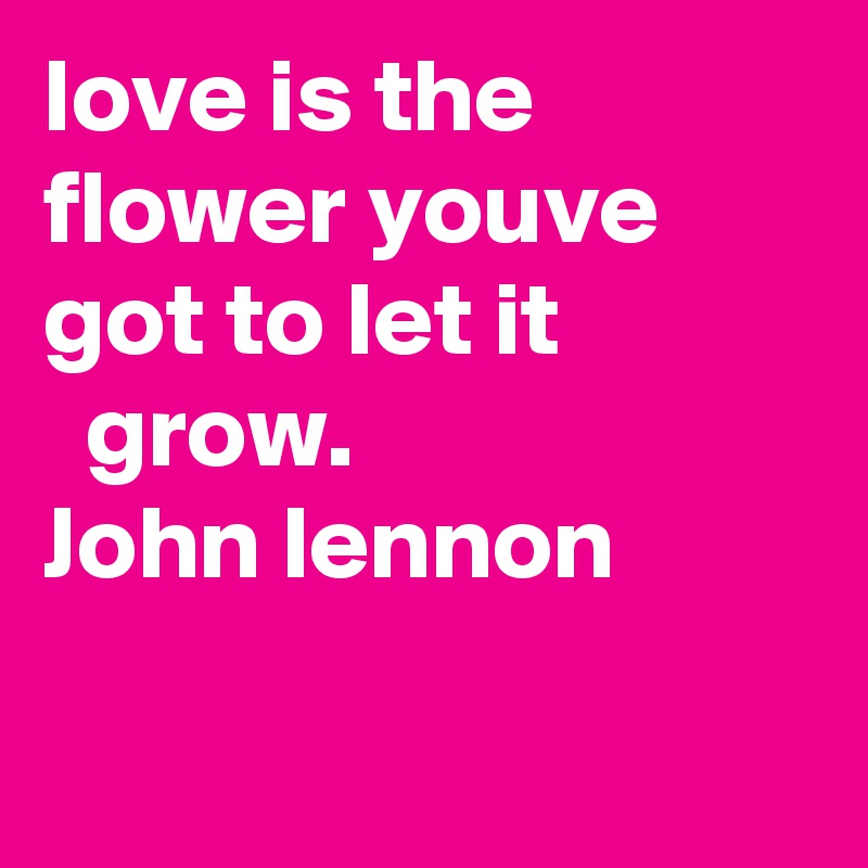 love is the flower youve got to let it              grow.
John lennon

