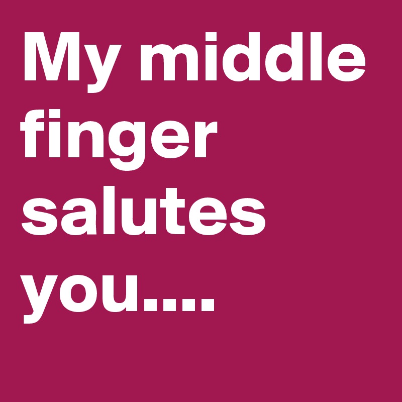 My middle finger salutes you....