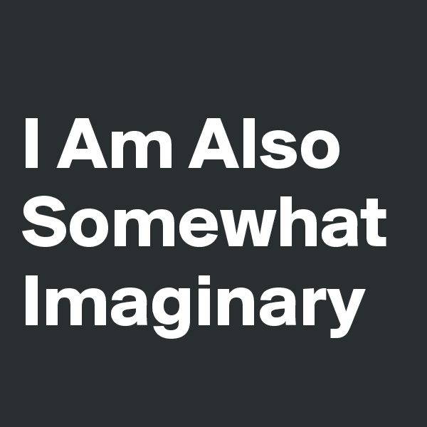 I Am Also Somewhat Imaginary