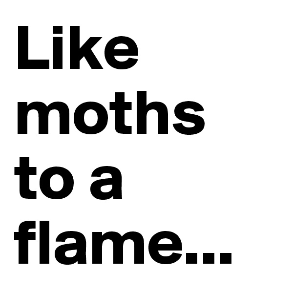 Like moths to a flame...