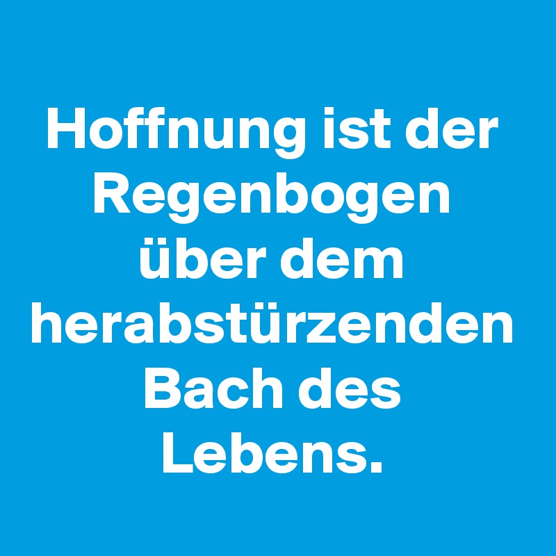 Hoffnung ist der Regenbogen über dem herabstürzenden Bach des Lebens.