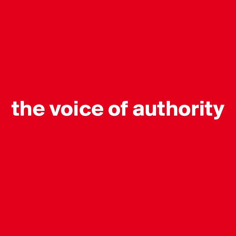 



the voice of authority




