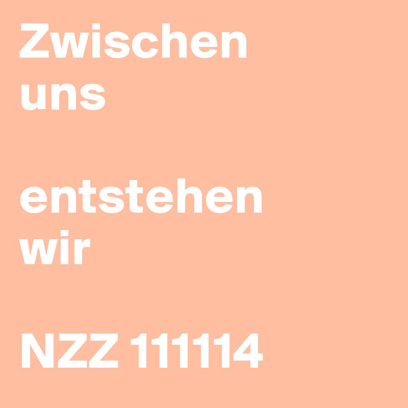 Zwischen
uns

entstehen
wir

NZZ 111114