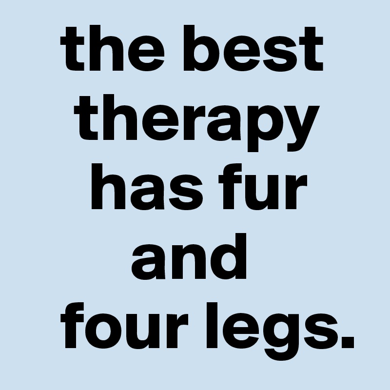    the best
    therapy
     has fur
        and
   four legs.