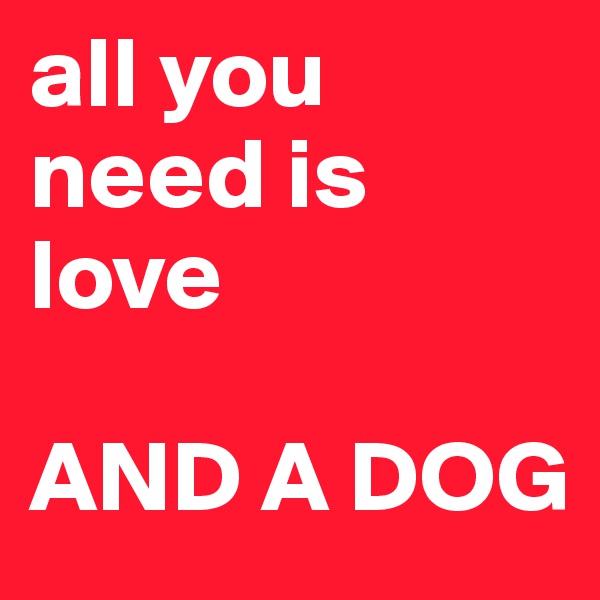 all you need is love

AND A DOG