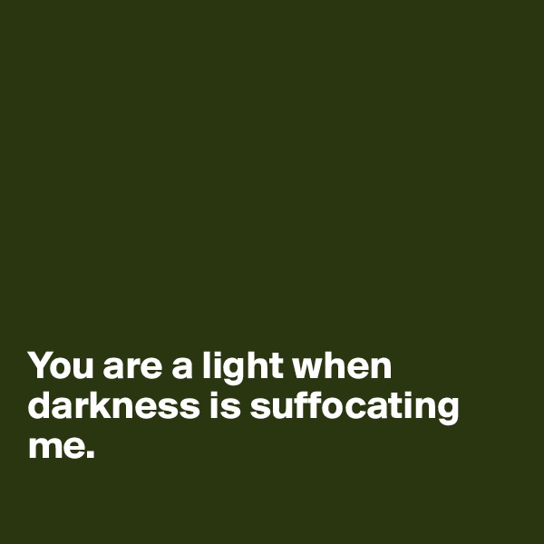 







You are a light when darkness is suffocating me.
