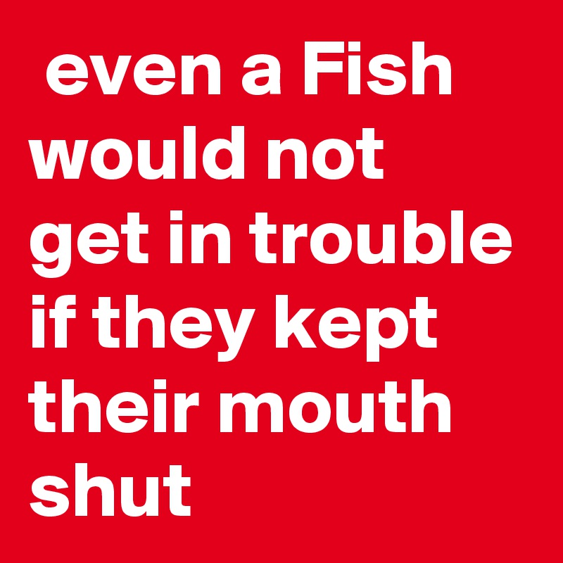  even a Fish would not get in trouble if they kept their mouth shut