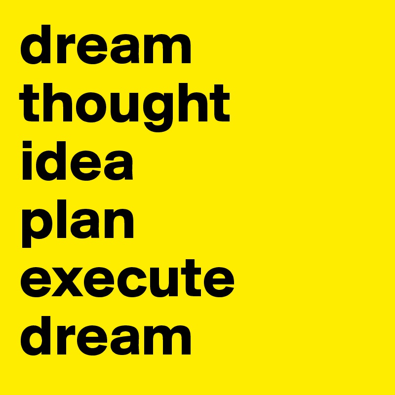 dream
thought
idea
plan
execute
dream