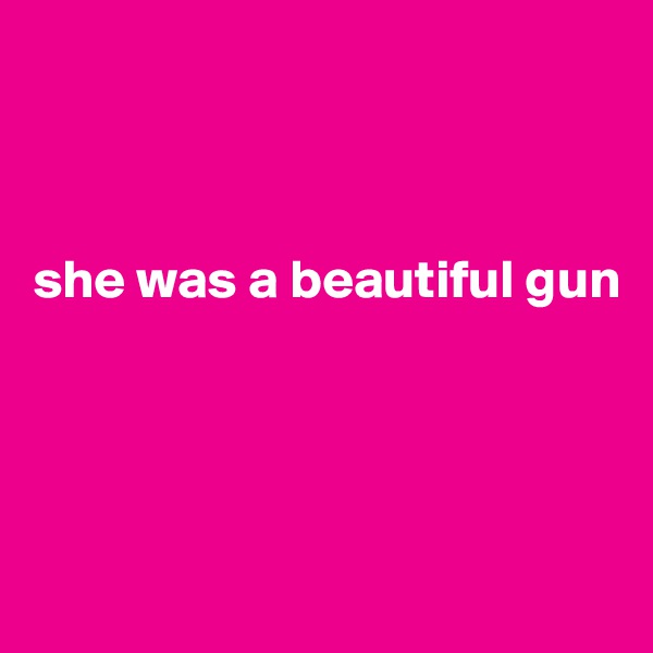 



she was a beautiful gun




