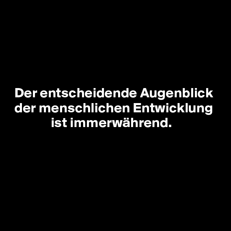 




 Der entscheidende Augenblick
 der menschlichen Entwicklung
              ist immerwährend.




