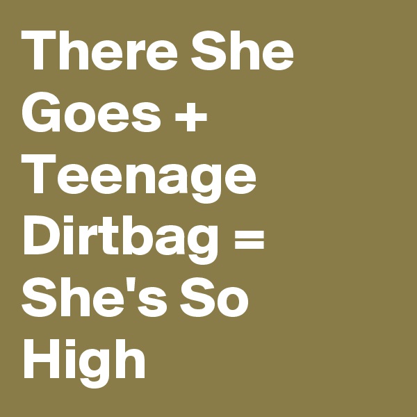 There She Goes + Teenage Dirtbag = She's So High