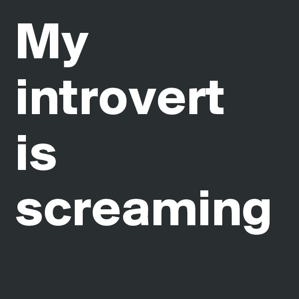 My introvert is screaming