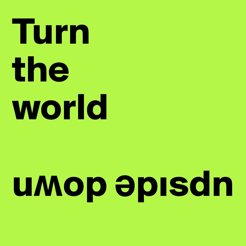 Turn 
the 
world

u?op ?pisdn