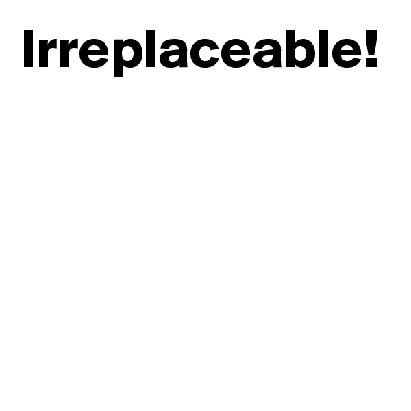 Irreplaceable!