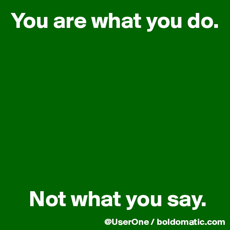 You are what you do.







    Not what you say.