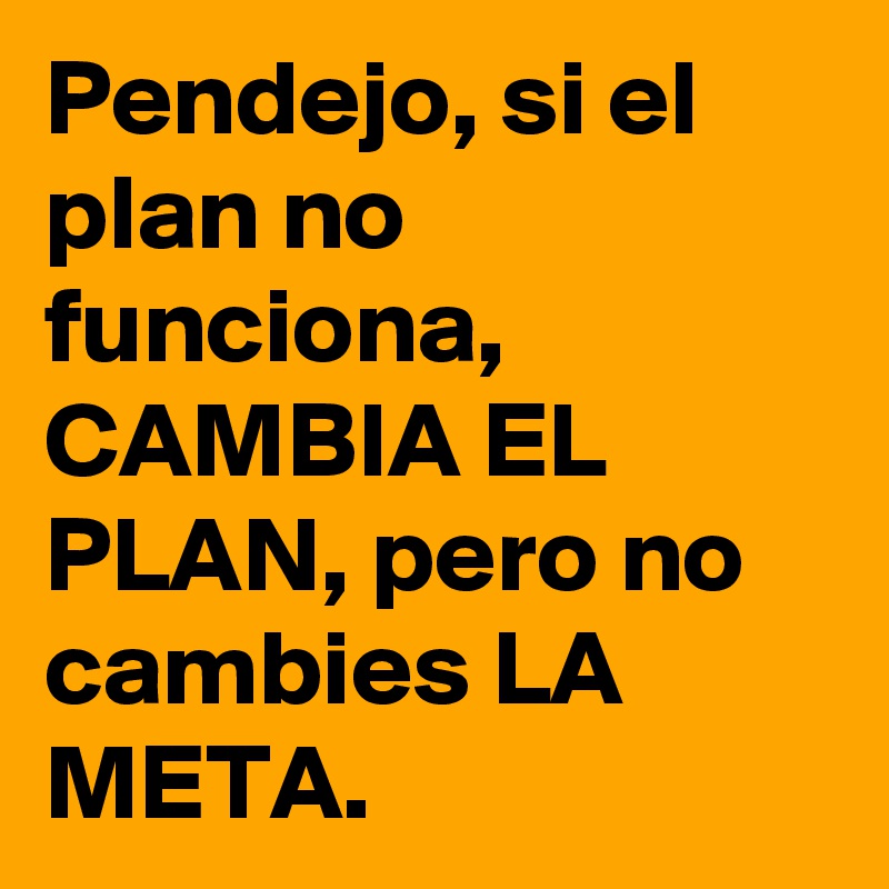 Pendejo Si El Plan No Funciona Cambia El Plan Pero No Cambies La Meta Post By Paulgiraldo 5511