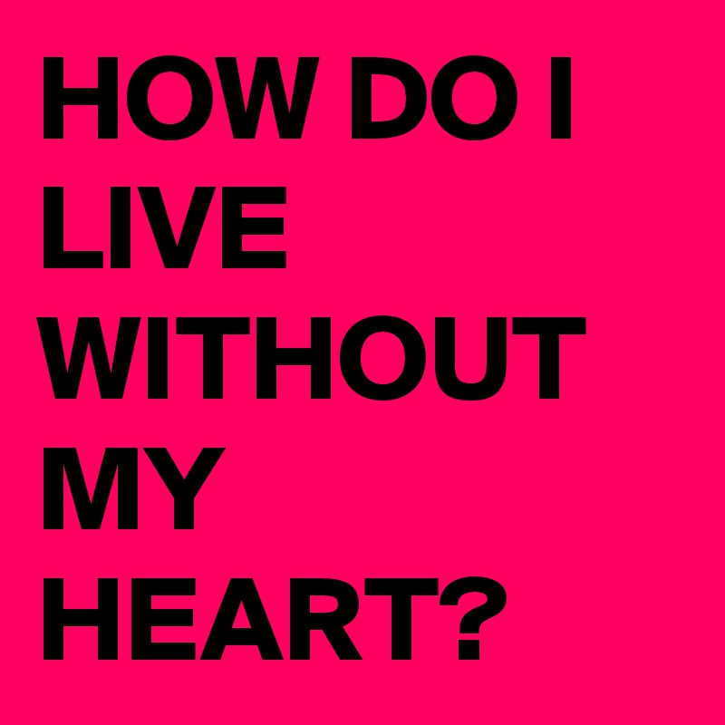 HOW DO I LIVE WITHOUT MY HEART?