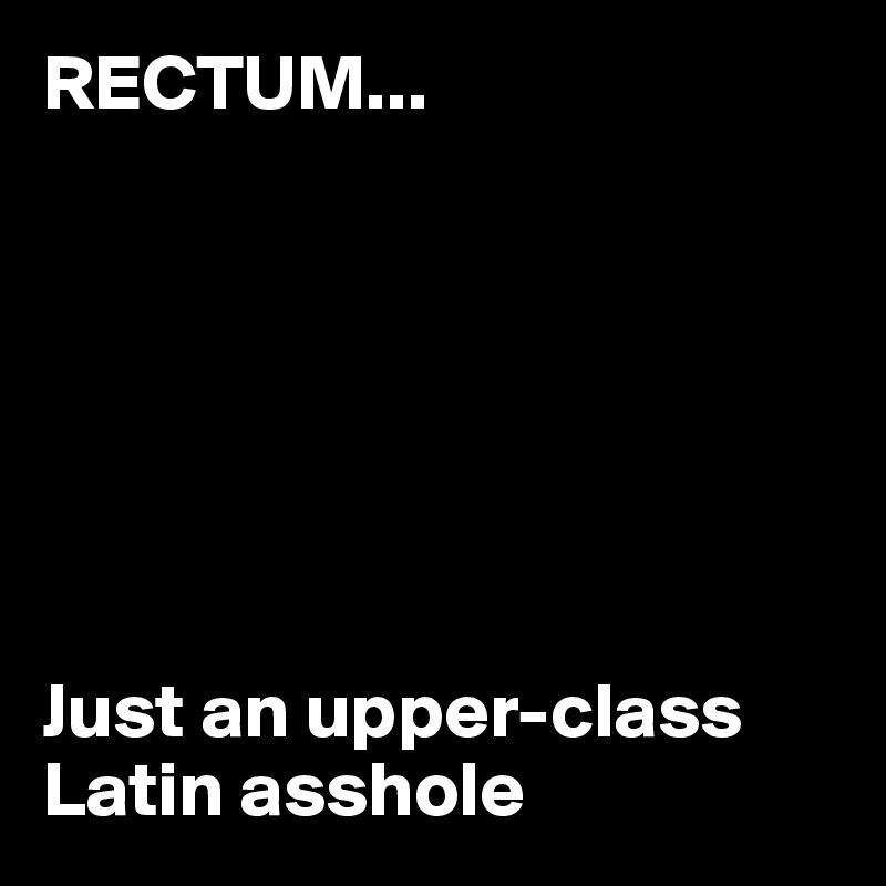 RECTUM...







Just an upper-class Latin asshole