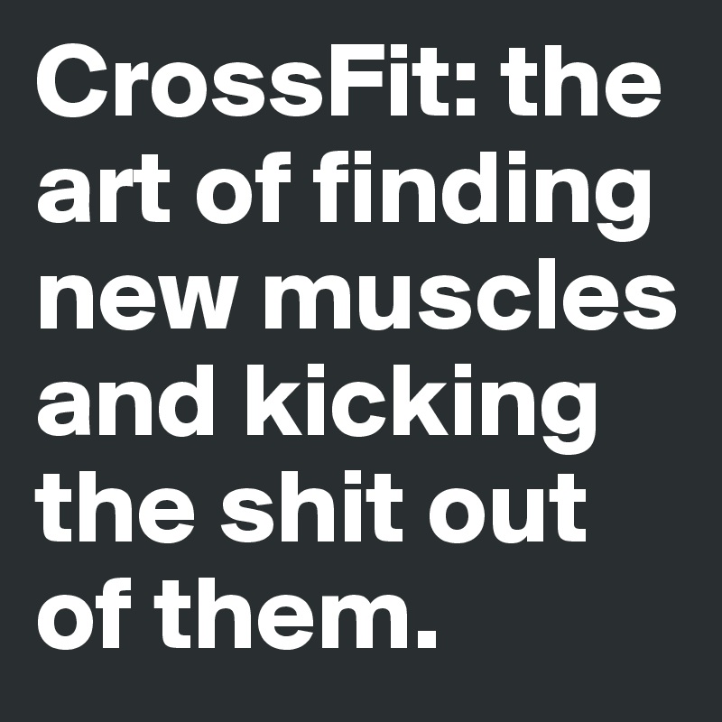 CrossFit: the art of finding new muscles and kicking the shit out of them. 