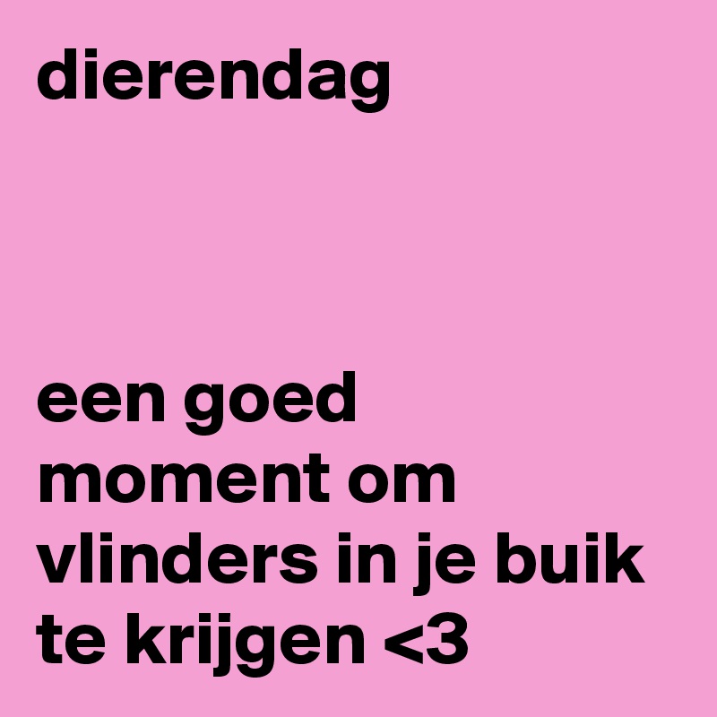 dierendag 



een goed moment om vlinders in je buik te krijgen <3