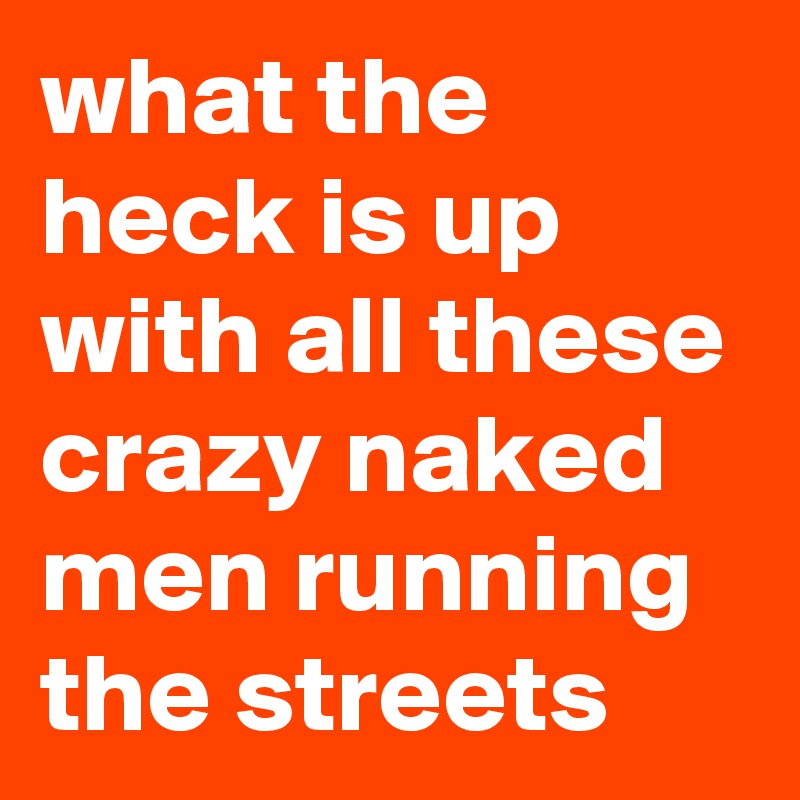 what the heck is up with all these crazy naked men running the streets 